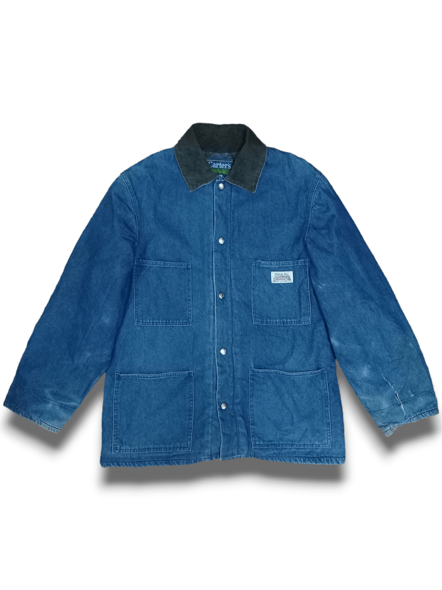Designer Vintage 80s Carter's Blue Jeans Distressed Denim Jacket Size US L / EU 52-54 / 3 - 3 Thumbnail
