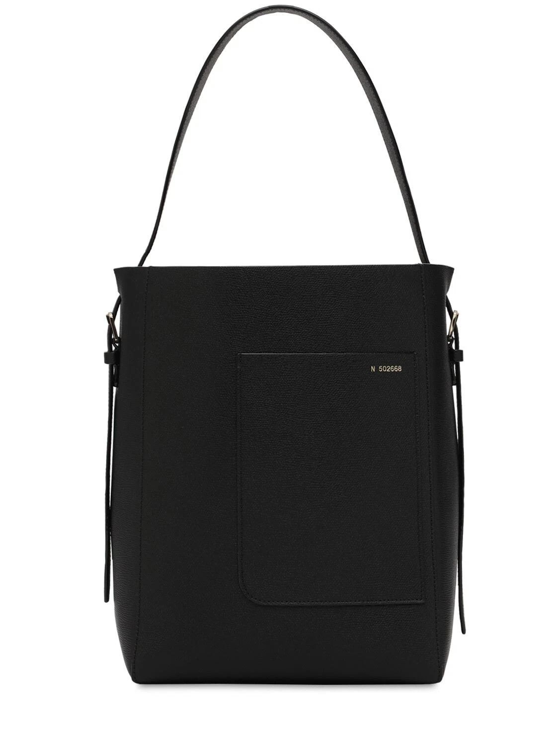 Valextra VALEXTRA Bucket Medium Black Leather Tote Bag New Size ONE SIZE - 1 Thumbnail