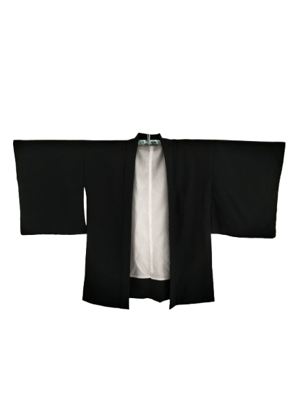 Japanese Brand Vintage Black Haori Kimono Japanese Traditional Wear Size US L / EU 52-54 / 3 - 2 Thumbnail