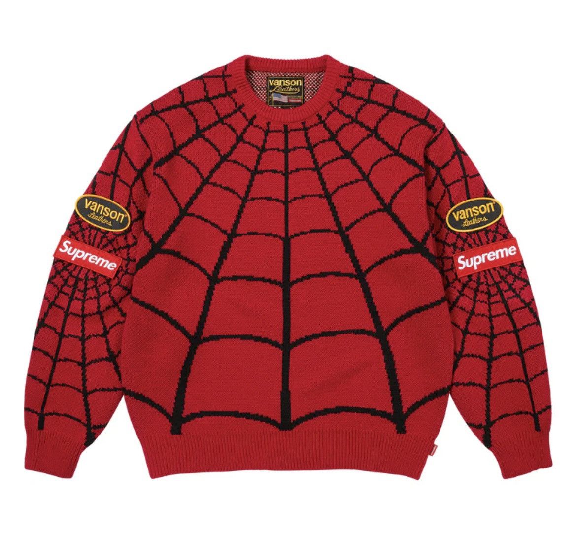 Supreme Supreme/ Vanson Leathers Spider-Man Sweater Size US M / EU 48-50 / 2 - 1 Thumbnail