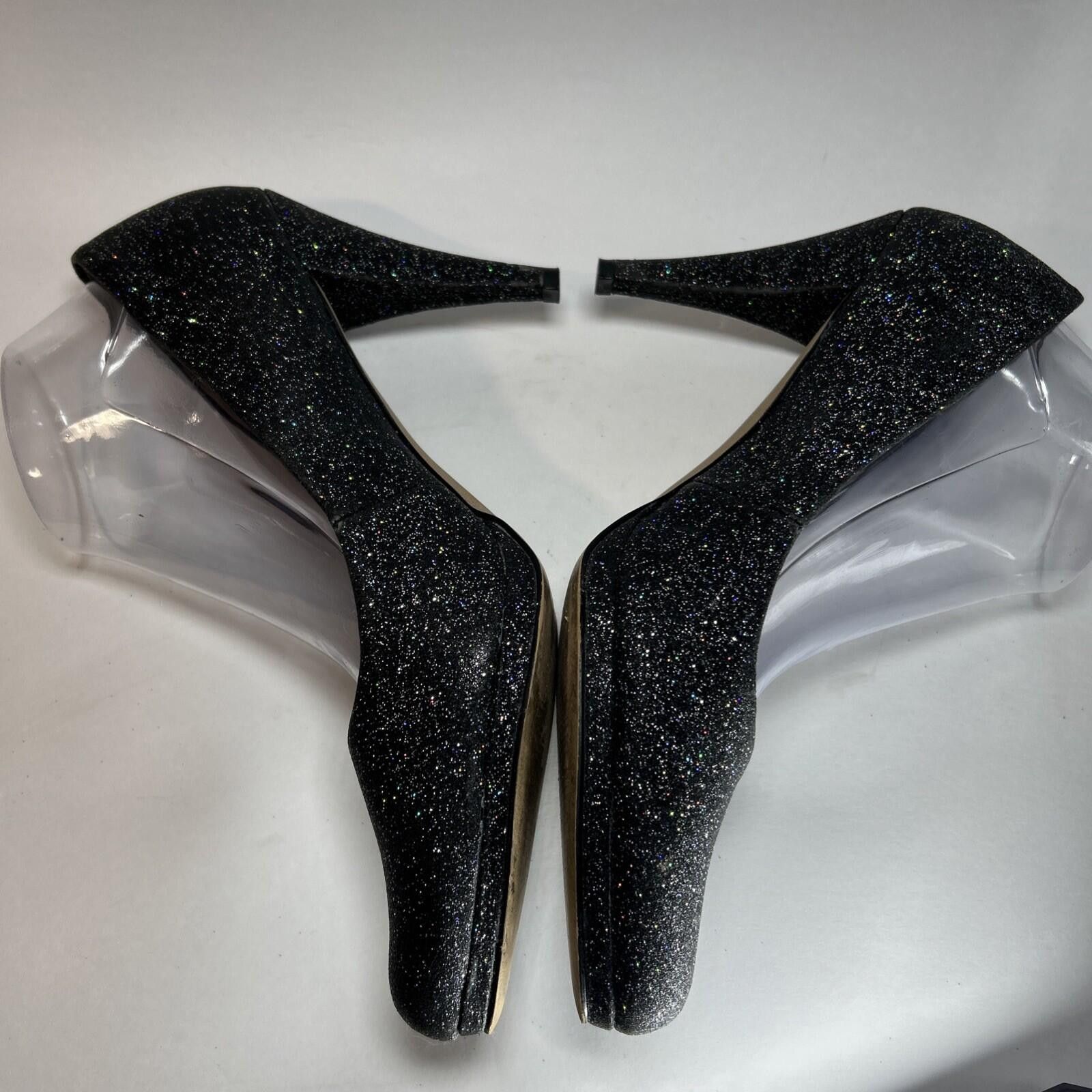 Other Ellen Tracy Cody Black Glitter Round Toe Classic Pumps 9.5M Size US 10 / IT 40 - 3 Thumbnail