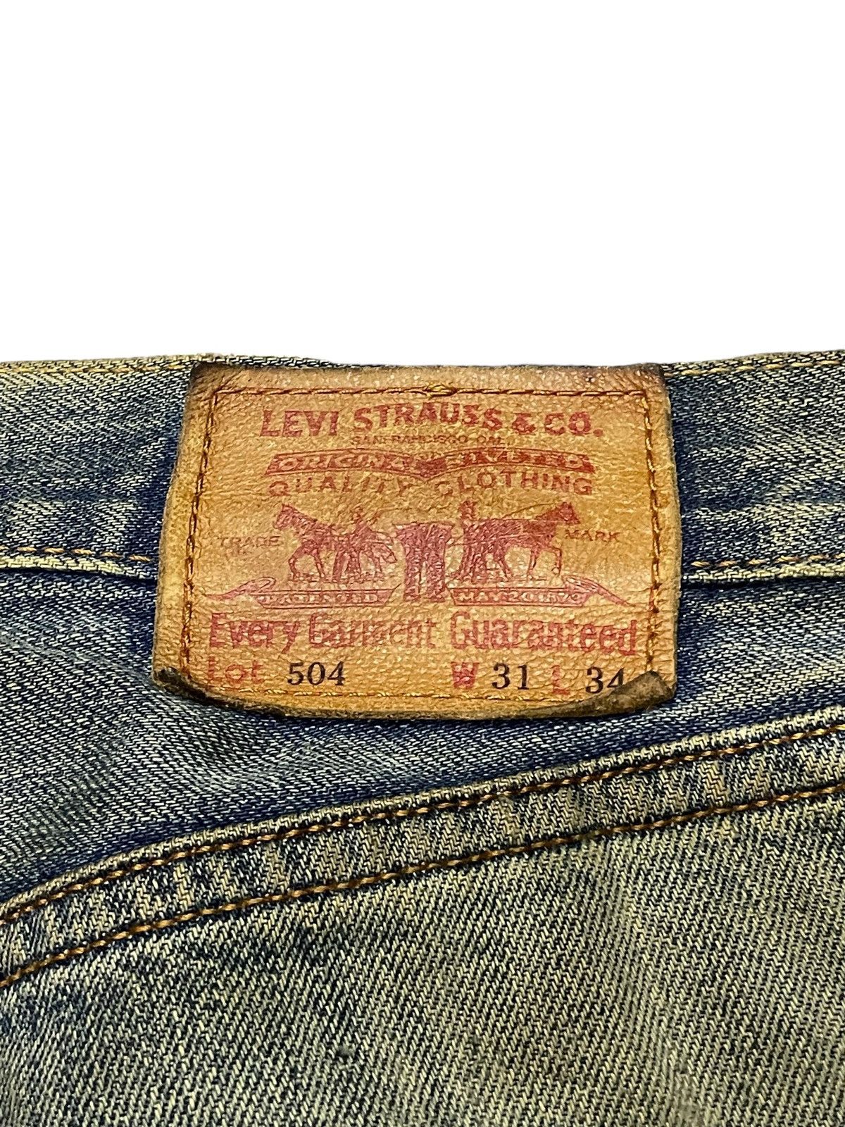 Levi's × Vintage Vintage Levis 504 Distressed Mud Wash Trashed Loose Jeans Size US 30 / EU 46 - 15 Thumbnail