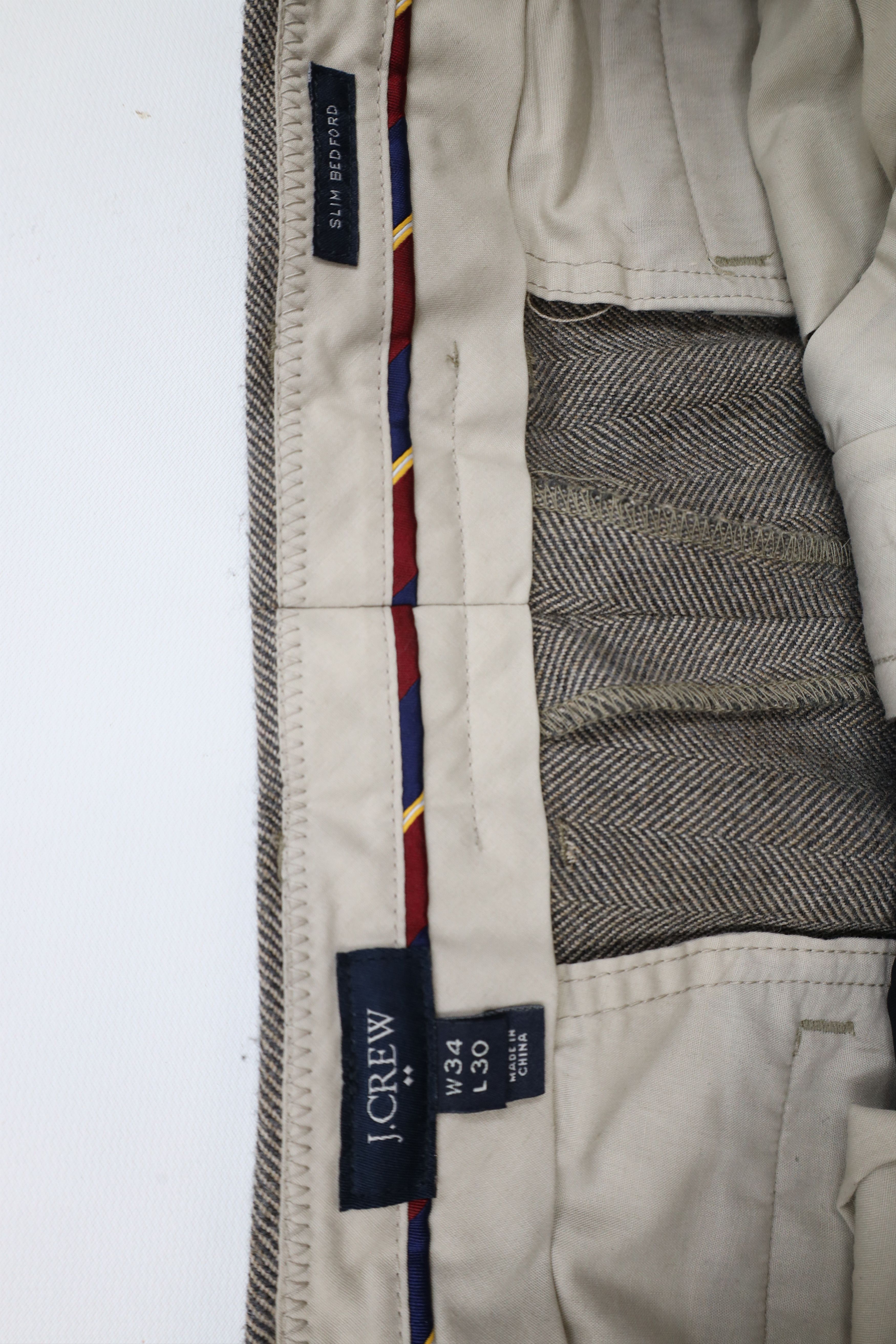 J.Crew × Vintage J Crew Bedford Wool Tweed Herringbone Chino Pants Trousers Size US 34 / EU 50 - 6 Thumbnail