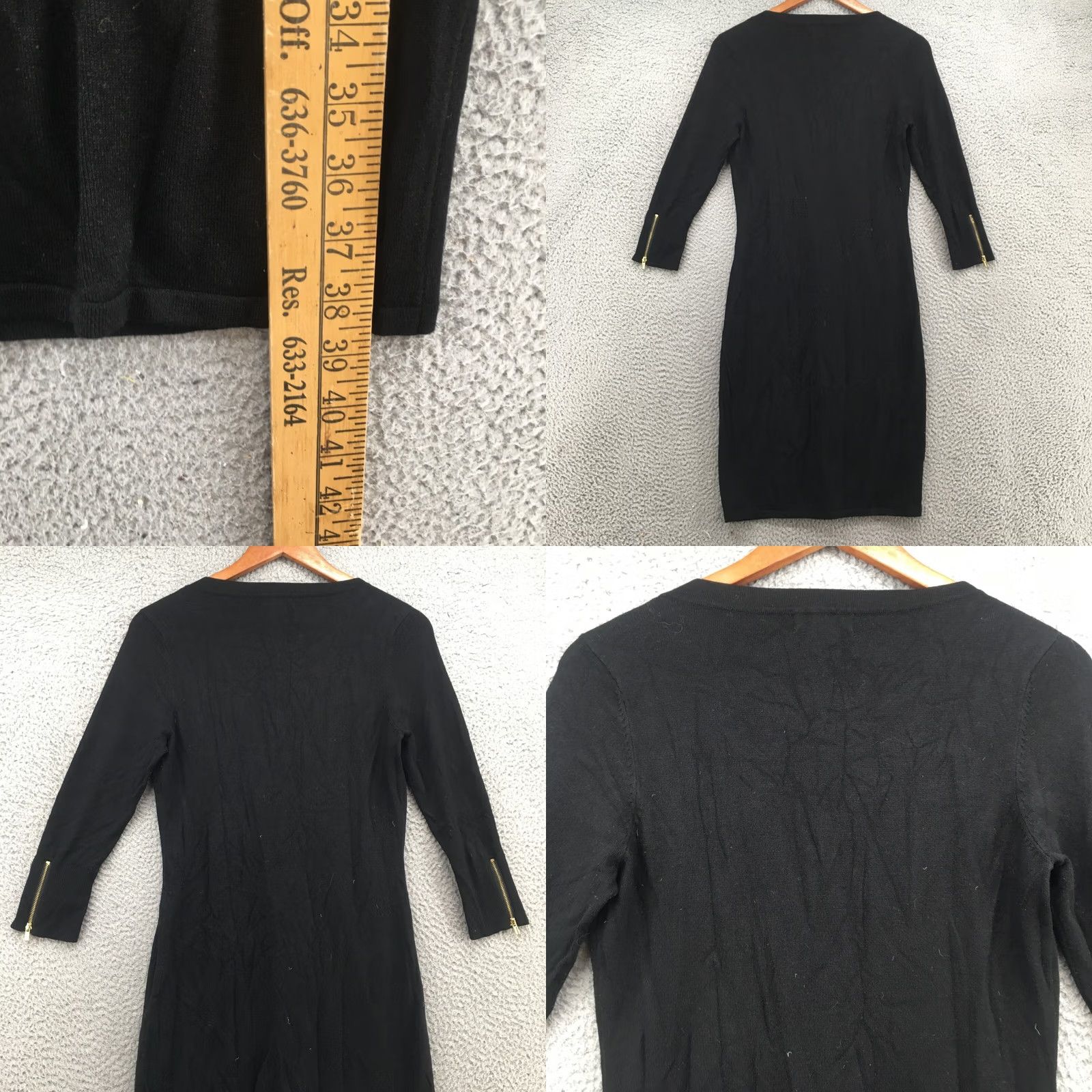 Calvin Klein Calvin Klein Bodycon Sweater Dress Womens Black Lace Up V-Neck Casual S Size S / US 4 / IT 40 - 8 Thumbnail