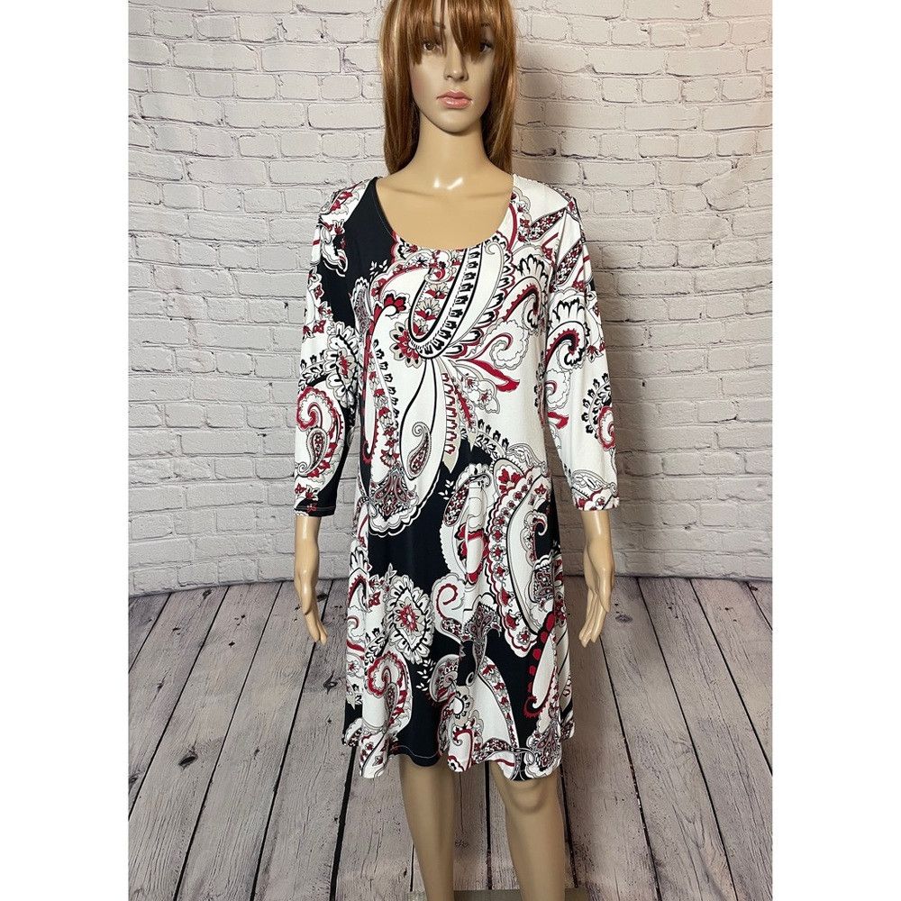 Chicos Chico's Trapeze Paisley Dress Size 1 US M Size M / US 6-8 / IT 42-44 - 3 Thumbnail