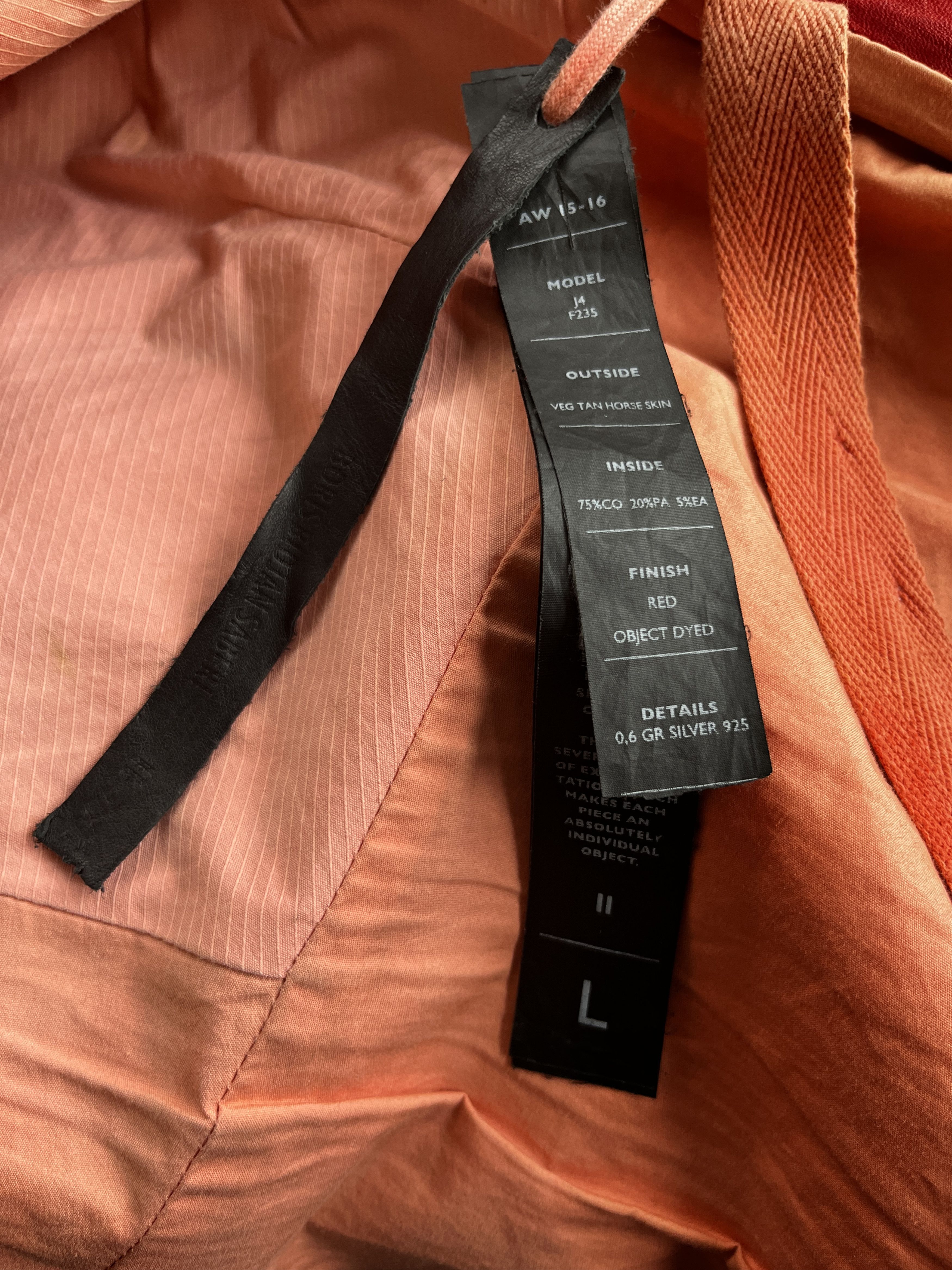 Boris Bidjan Saberi Red Horse J4 F235 Leather Jacket Size US L / EU 52-54 / 3 - 4 Thumbnail