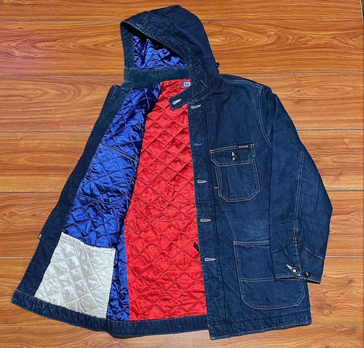 Blue Blue Japan 2000s Blue Blue Japan Quilted Denim Coat Jacket Size US L / EU 52-54 / 3 - 2 Thumbnail