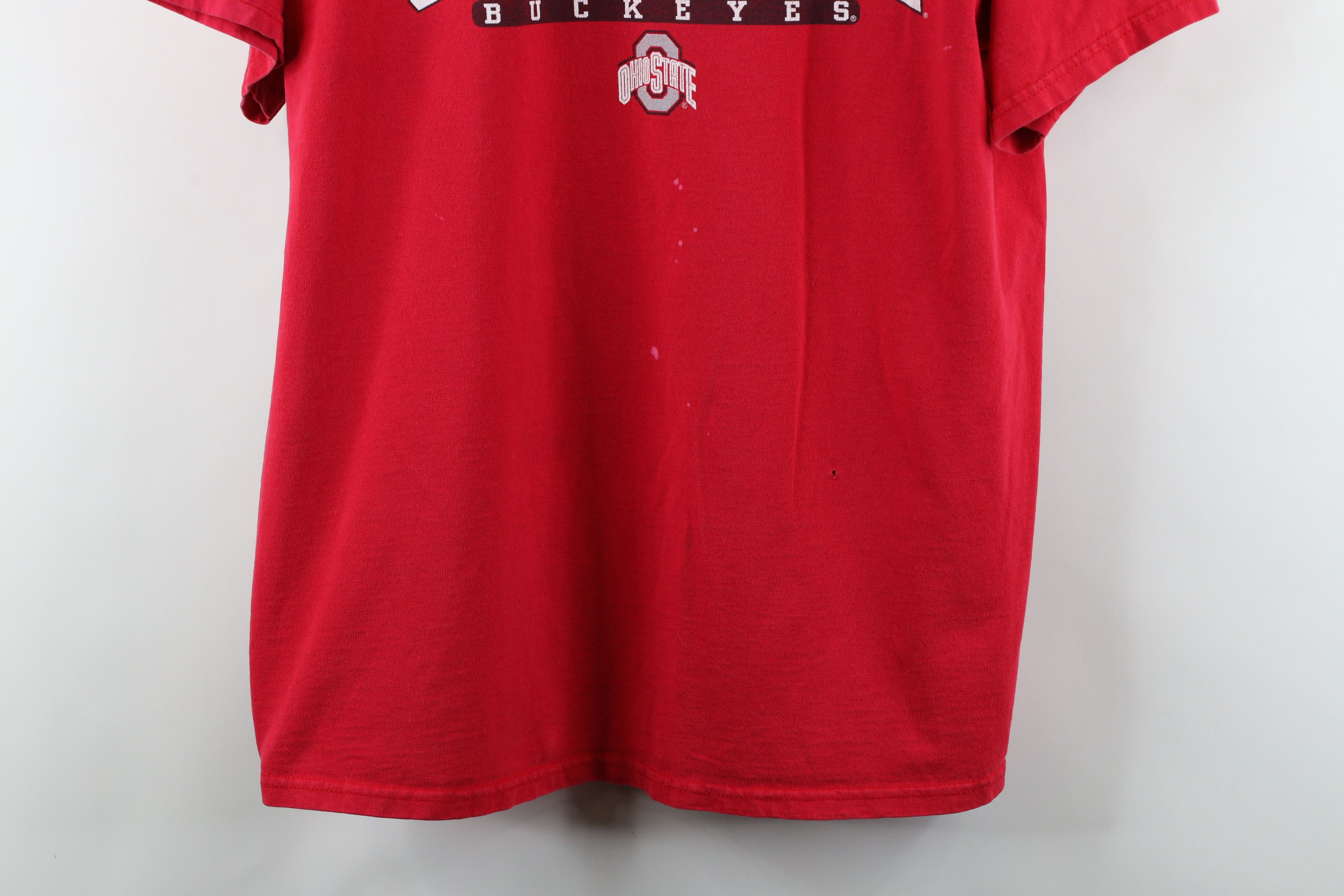Vintage Vintage 90s Spell Out Ohio State University T-Shirt Red Size US L / EU 52-54 / 3 - 3 Thumbnail