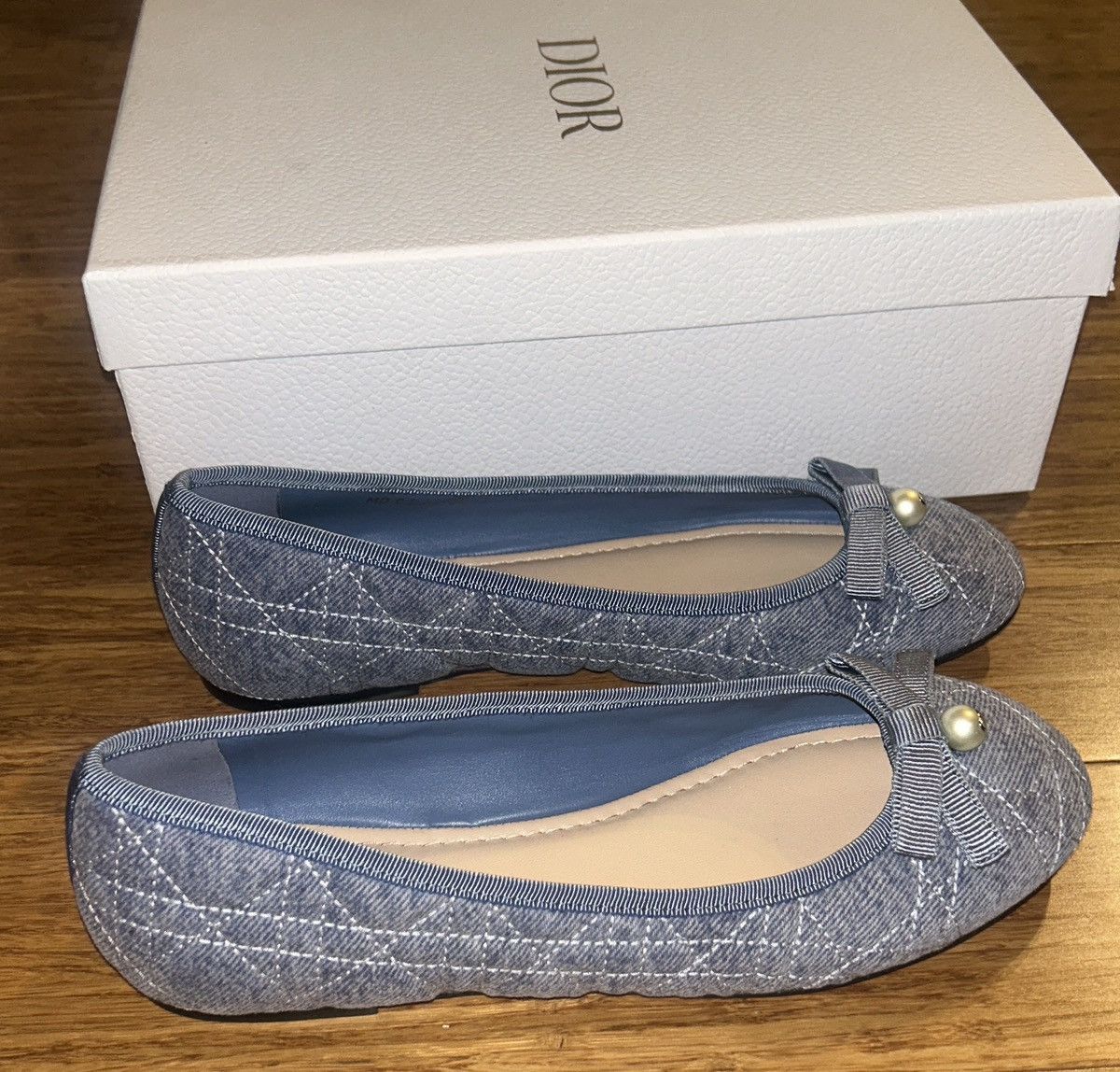 Dior DIOR BALLET FLAT Pastel Yellow Quilted Cannage Calfskin Size US 8 / IT 38 - 8 Thumbnail