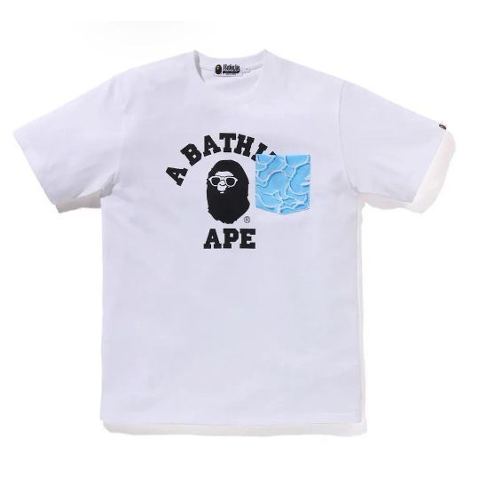 Bape BAPE ABC Sea Surface Camo Pocket College Tee White (XL) Size US XL / EU 56 / 4 - 1 Thumbnail