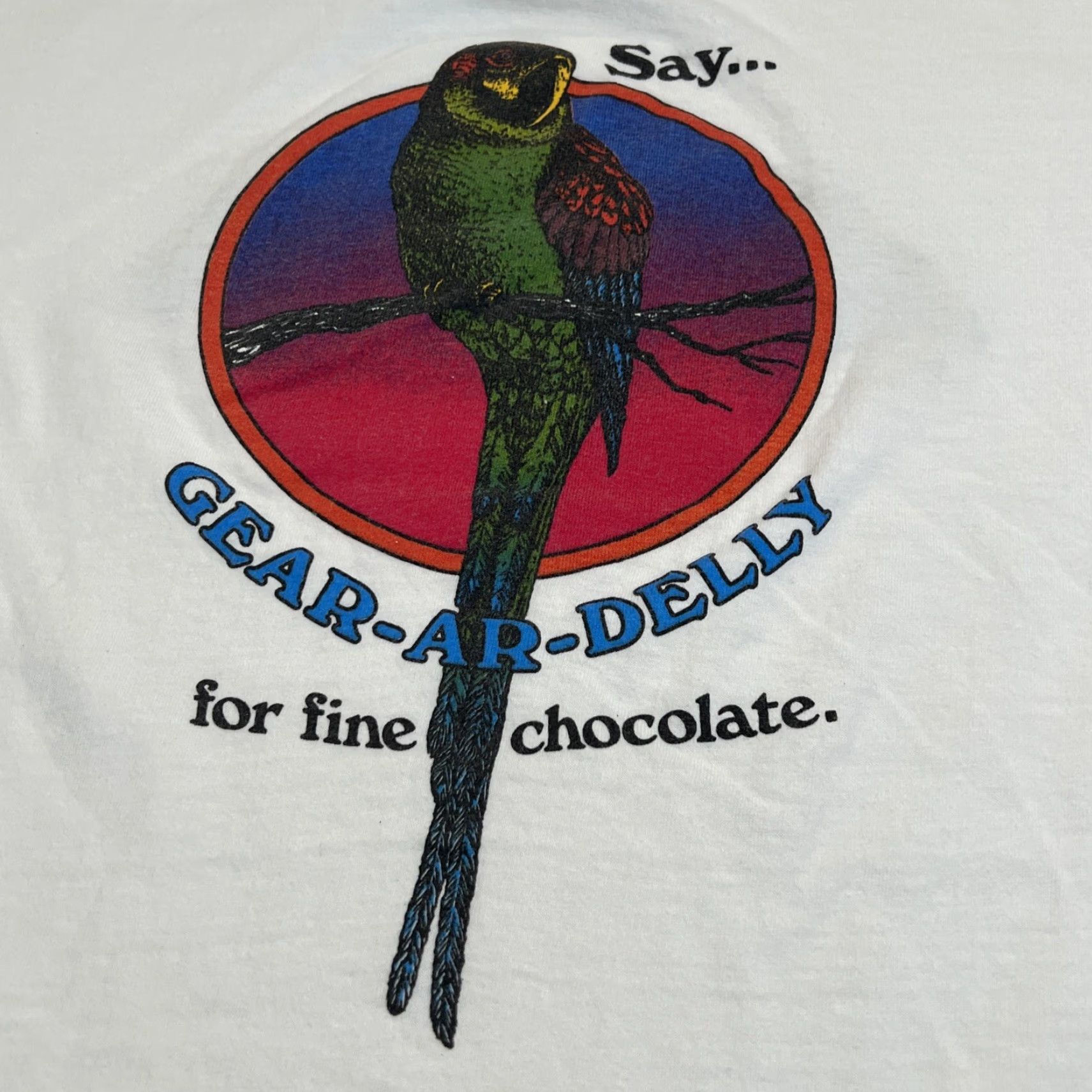 Hanes VINTAGE Hanes Ghirardelli Graphic Tee XL White 90s Fine Chocolate San Francisco Mens Unisex Size US XL / EU 56 / 4 - 2 Thumbnail