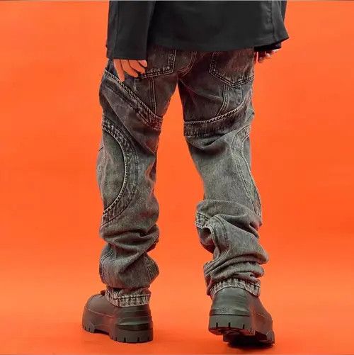 Designer Black washed Distressed jeans Opium style Size US 31 - 3 Thumbnail
