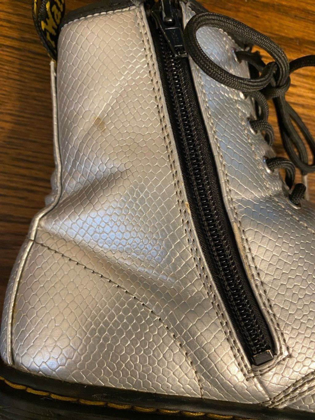 Dr. Martens Dr Martens Silver Scale 8 Eye Zipper Boots size 6 Size US 6 / IT 36 - 11 Thumbnail