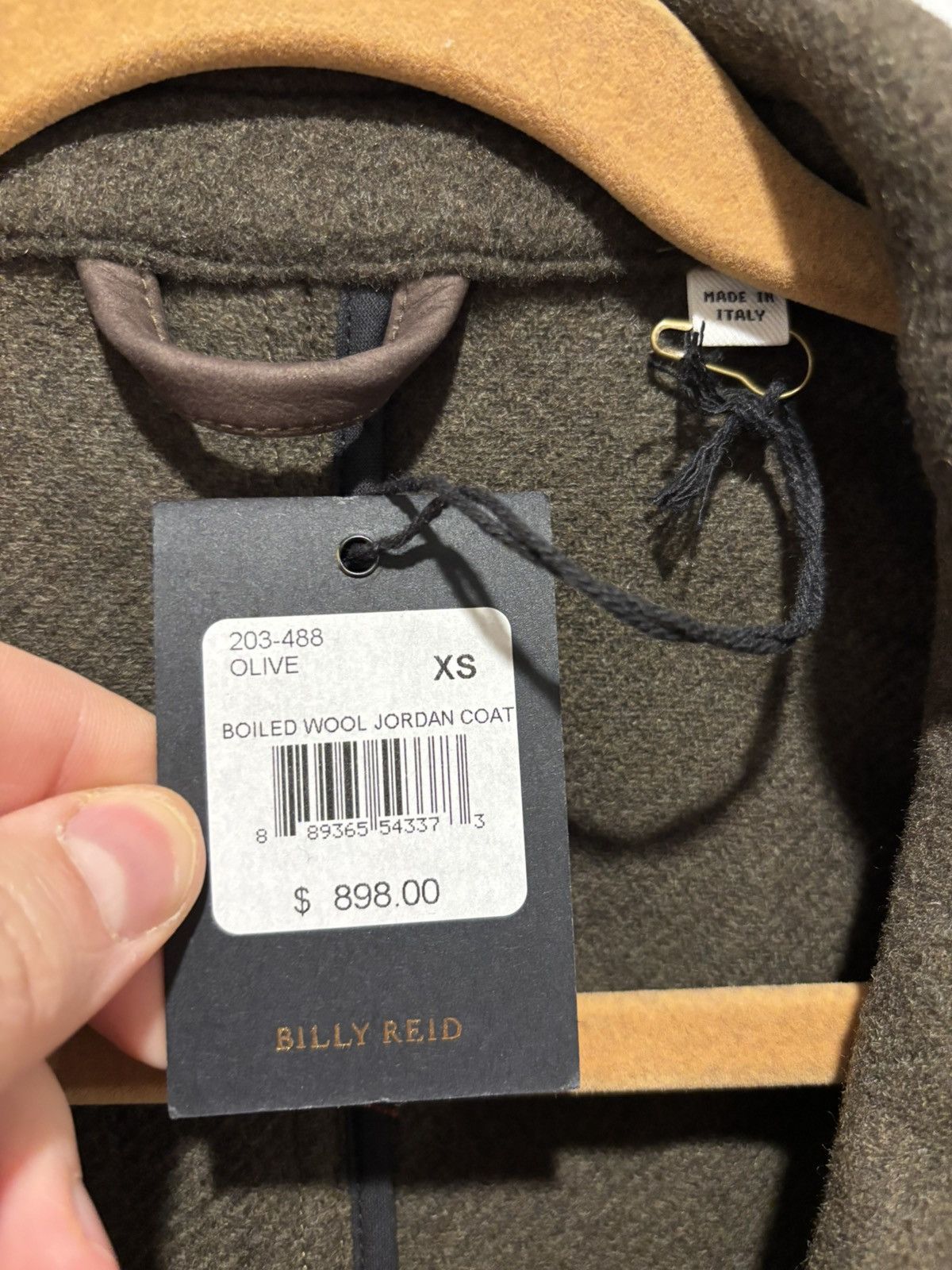 Billy Reid $898 NWT Billy Reid Coat XS Olive Green Boiled Wool Jordan Size US XS / EU 42 / 0 - 2 Thumbnail