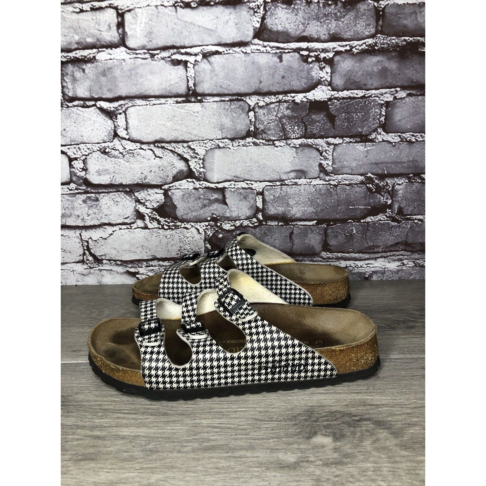 Birkenstock BIRKENSTOCK PAPILLIO Black White Leather Footbed Sandals Wom Size US 8 / IT 38 - 23 Thumbnail