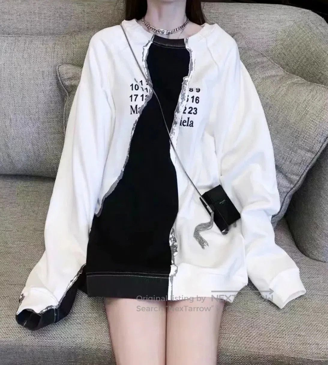 Maison Margiela maison margiela black and white sweatshirt. Size US L / EU 52-54 / 3 - 9 Thumbnail