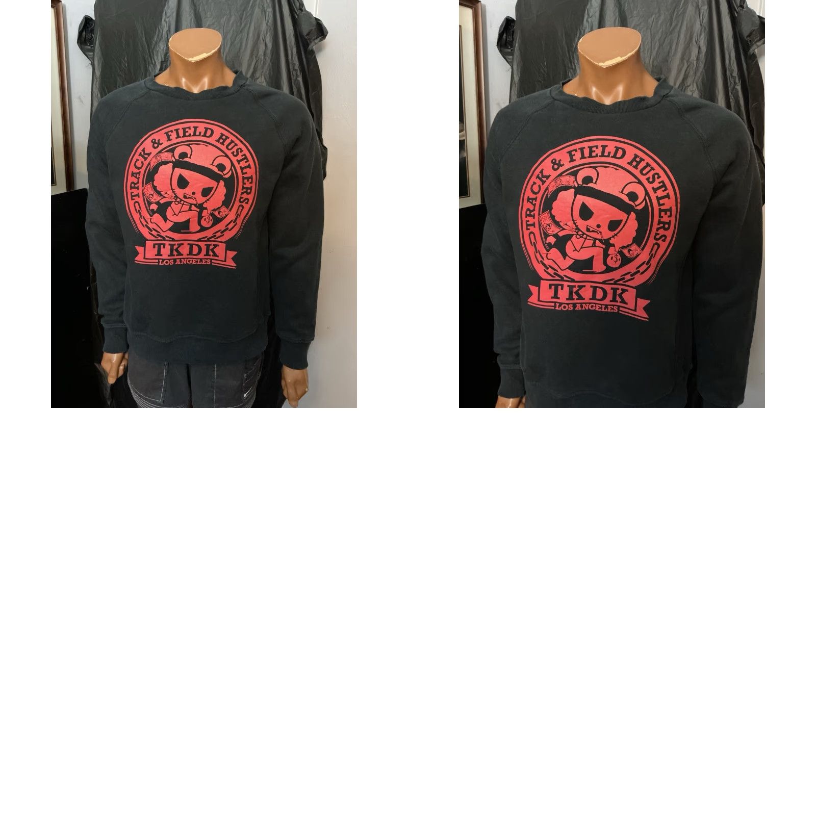 tokidoki VINTAGE TKDK Track & Field Hustlers Los Angeles Crewneck Pullover Sweatshirt LG Black Men Shirt Size US L / EU 52-54 / 3 - 9 Thumbnail