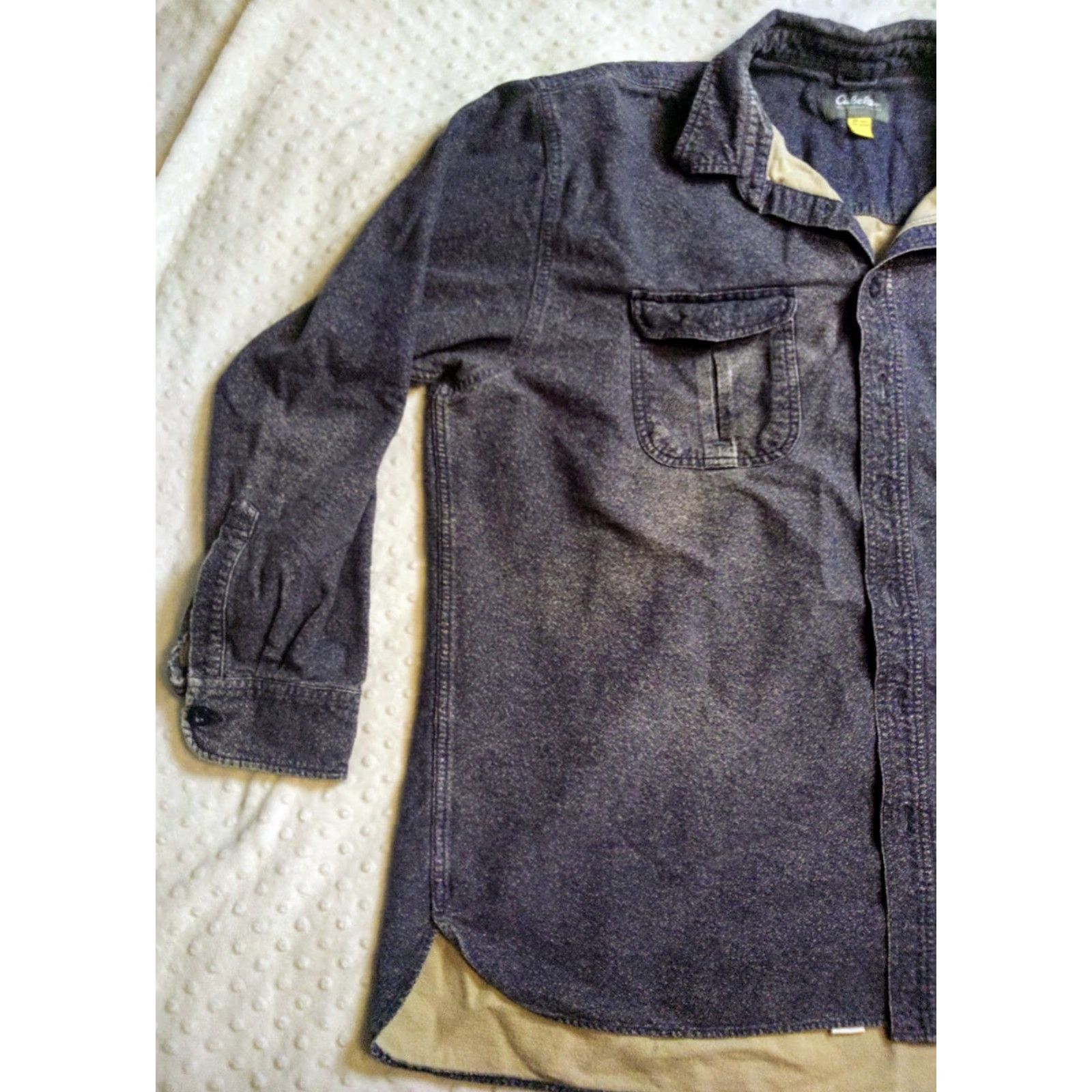 Vintage Cabela's Shirt Mens 3XL Tall Long Sleeve Button Front Pockets Heavy Navy Blue Size US XXL / EU 58 / 5 - 3 Thumbnail