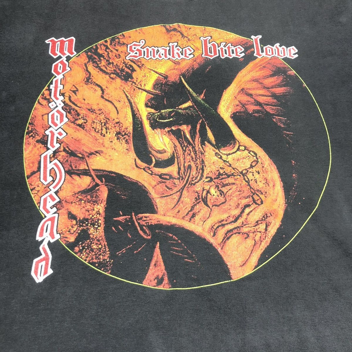Band Tees vintage 80s Motorhead SNAKE BITE LOVE Band Rock T shirt rare Size US XL / EU 56 / 4 - 3 Thumbnail
