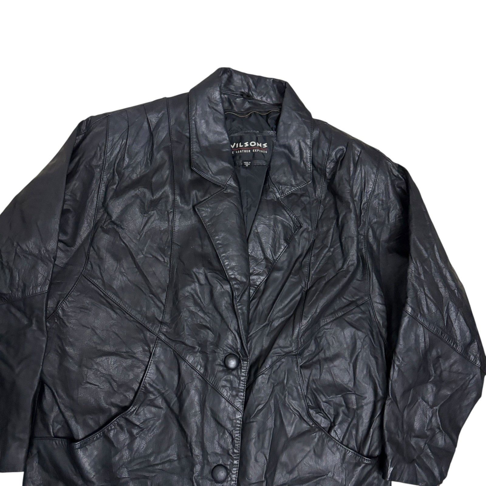 Wilsons Leather WILSONS LEATHER Goth Trench Vintage Retro Jacket Coat Medium Size US M / EU 48-50 / 2 - 2 Thumbnail