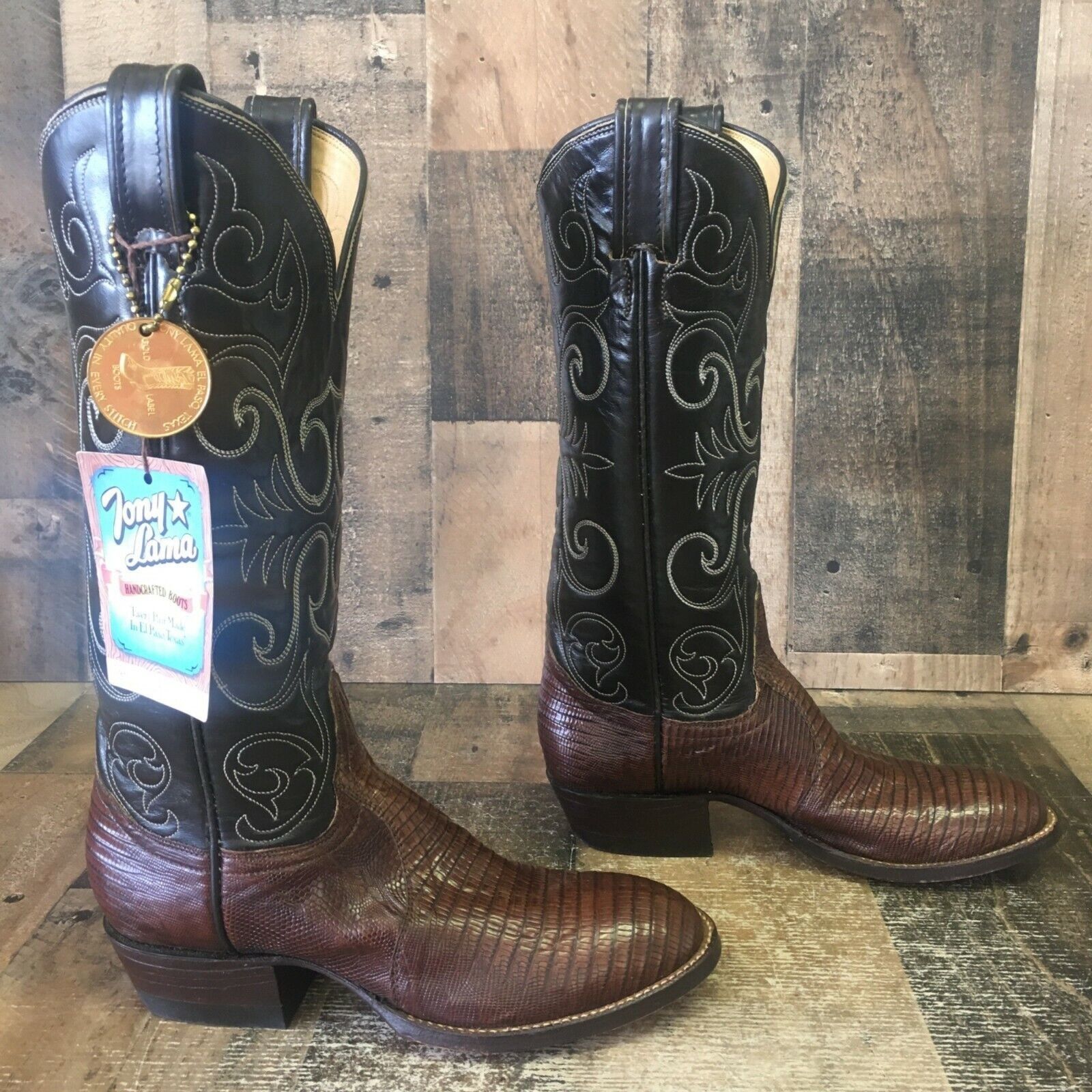 Tony Lama Tony Lama Vintage Gold Label Lizard Cowboy Boots Womens 4 B Size US 4 / IT 34 - 10 Thumbnail