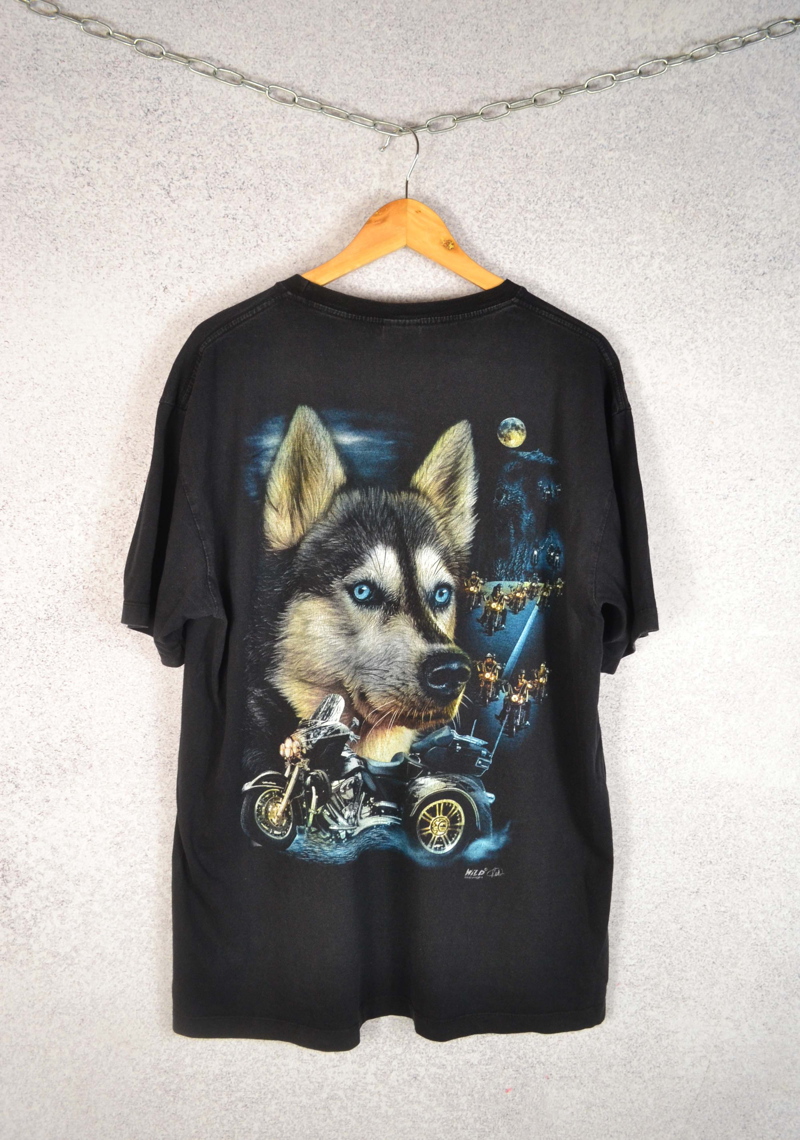 Harley Davidson Wild Wolf Bikes Vintage T-shirt Short Sleeve Size US XL / EU 56 / 4 - 9 Thumbnail