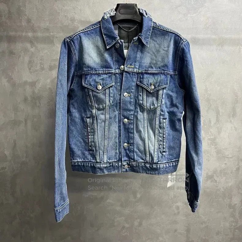 Balenciaga Balenciaga Blue Denim Jacket with Logo. Size US S / EU 44-46 / 1 - 2 Thumbnail
