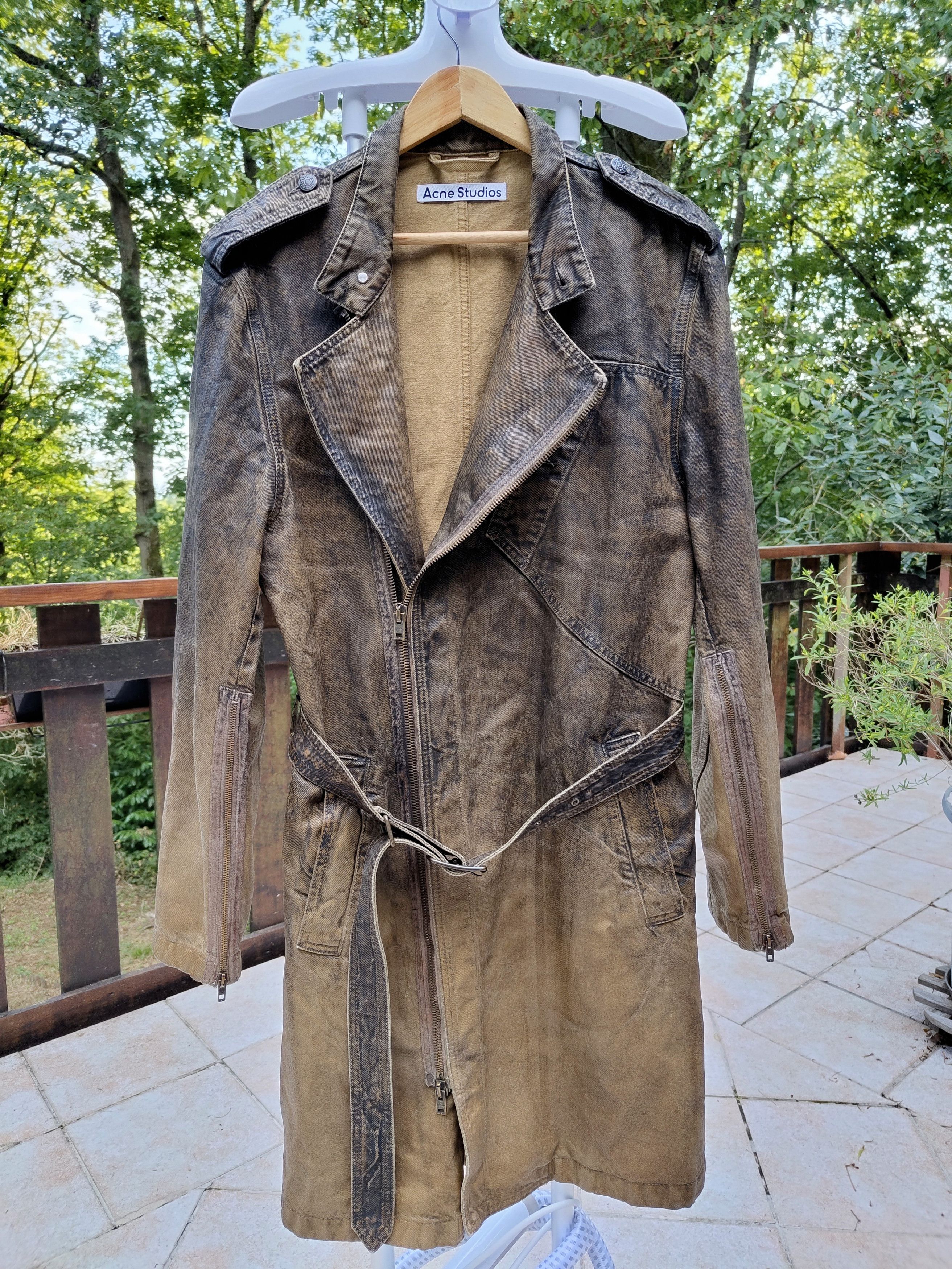 Acne Studios Acne studios denim trench-coat waxed gradient belted Size US S / EU 44-46 / 1 - 2 Thumbnail