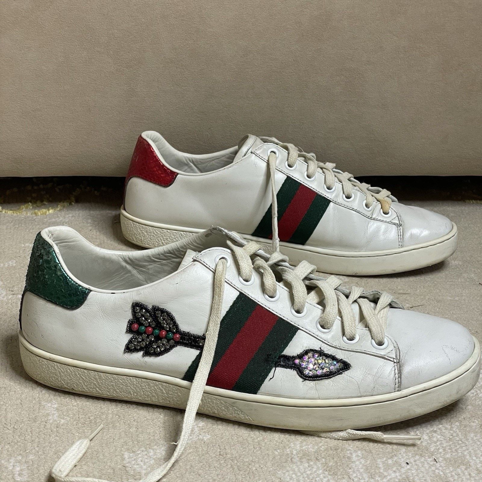 Gucci Gucci Ace Sneakers Low-Top Trainers shoes leather Arrow Size US 10 / IT 40 - 1 Thumbnail