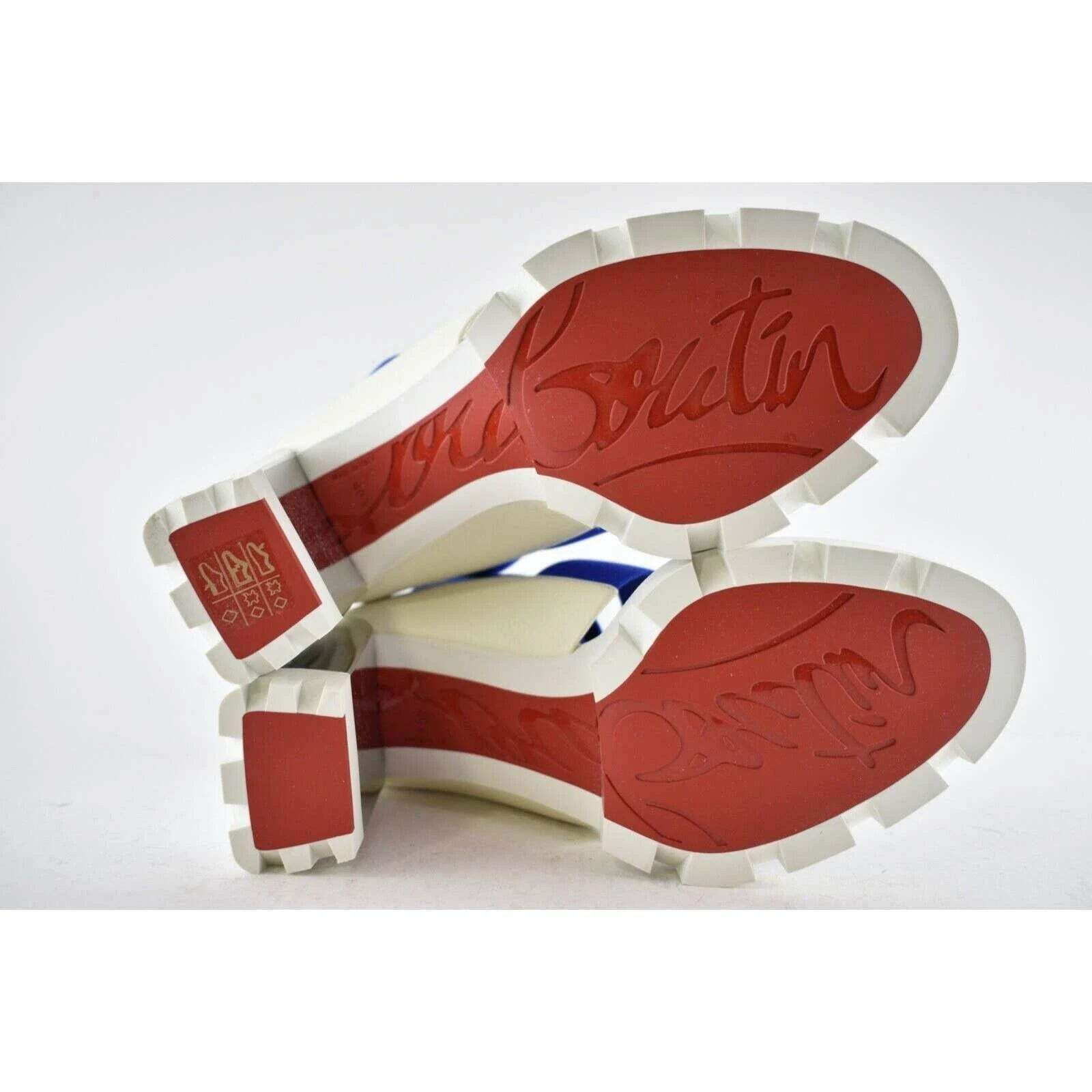 Christian Louboutin Patrouiagoma 100 Blue Strap Sandal Block Heel Pump 40.5 Size US 10.5 / IT 40.5 - 12 Thumbnail