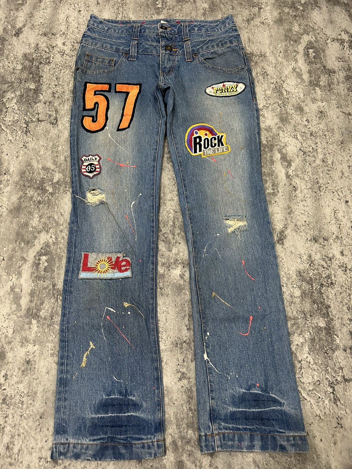 Hysteric Glamour Daily News Double Waist Paint Free Scope Distressed Jeans Size US 32 / EU 48 - 3 Thumbnail