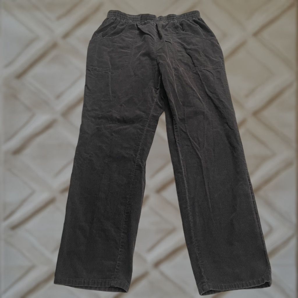 Coldwater Creek Cascade Blues Corduroy Pants Womens 12 Short Black Elastic Waist Pockets 29x27.5 Size 34" / US 12 / IT 48 - 1 Thumbnail