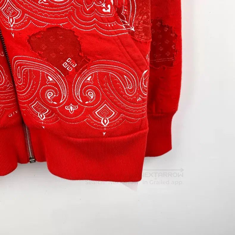 Givenchy Givenchy Red Handkerchief Print Hole Design Cotton Hooded Size US XS / EU 42 / 0 - 5 Thumbnail