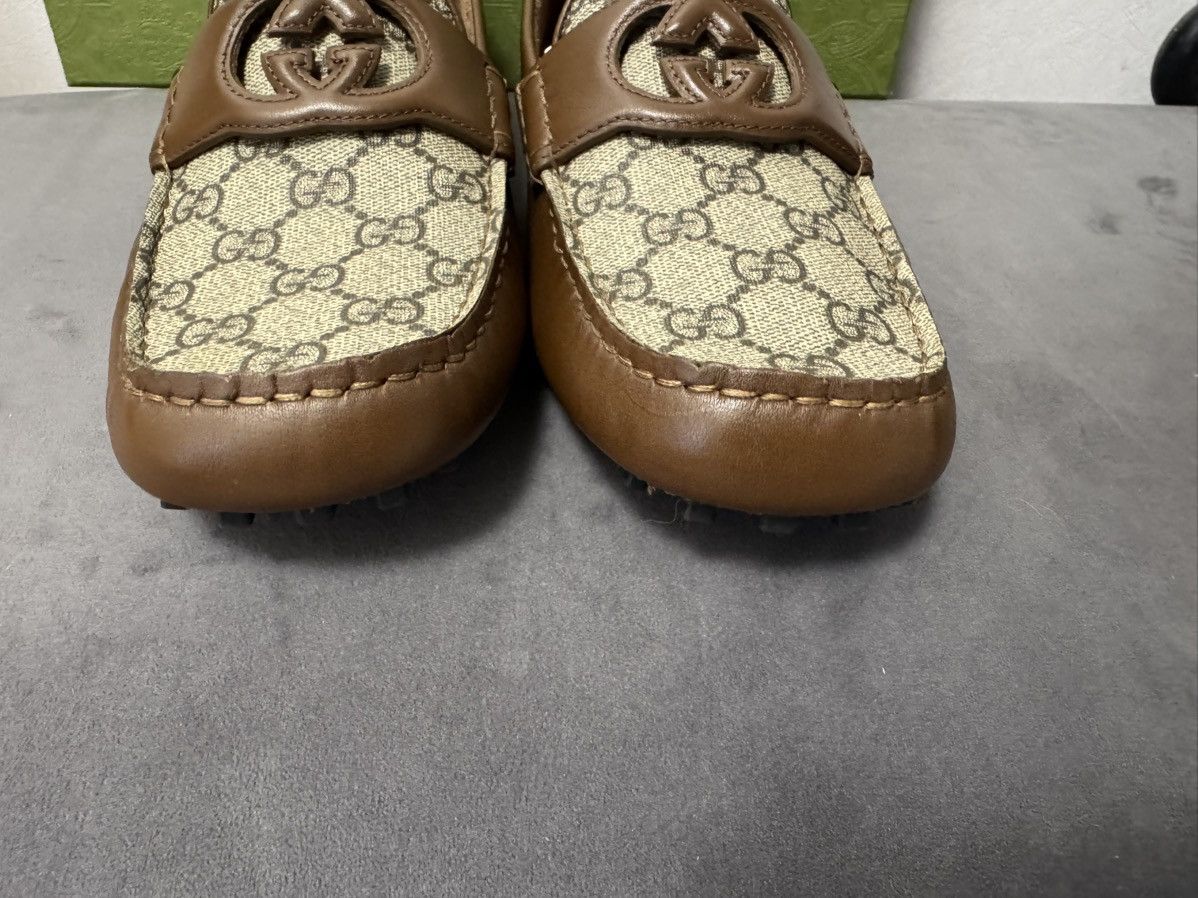 Gucci New Gucci GG Interlocking Men's Loafer Brown Drivers sz G8 Size US 8.5 / EU 41-42 - 8 Thumbnail