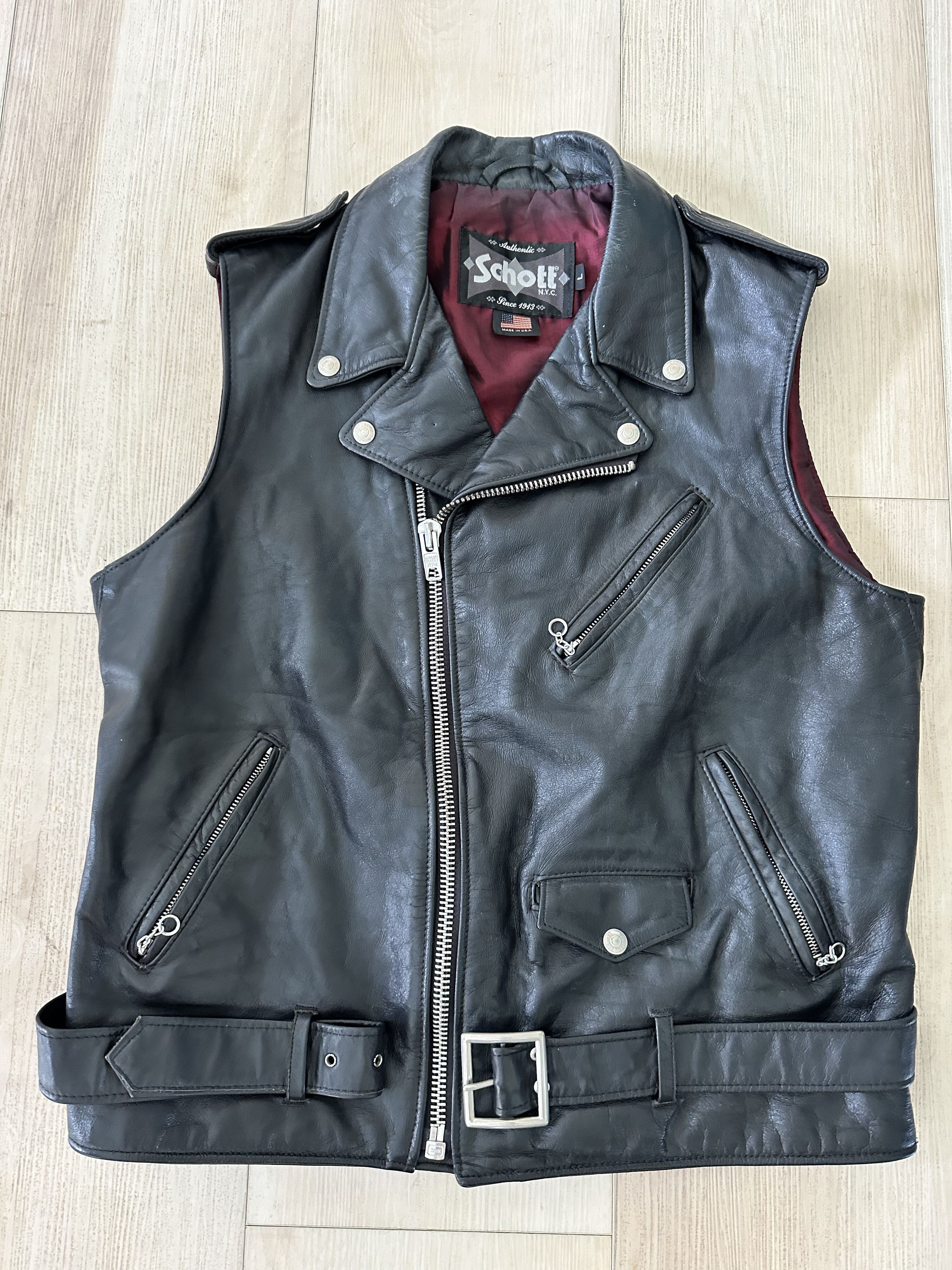 Schott Vintage Schott Leather Vest | Grailed