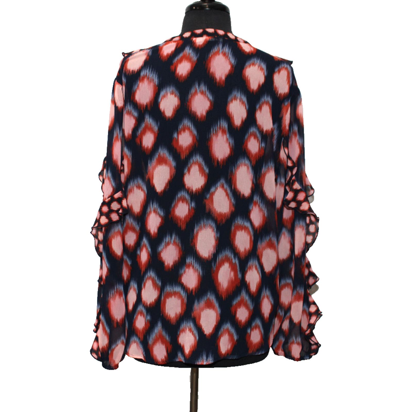 Chicos CHICO'S Jacquard Ikat Blouse Colorfull Top Sz 3 US 16/18 $98 Size XXL / US 16-18 / IT 52-54 - 4 Thumbnail