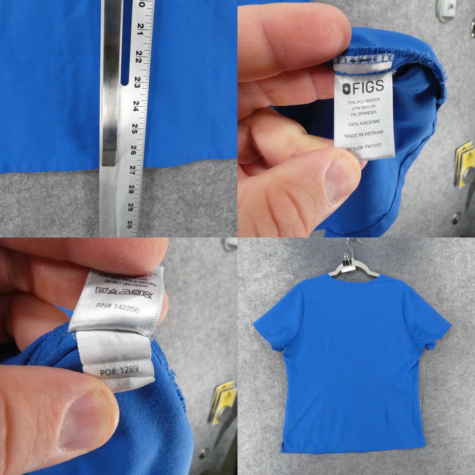 Vintage FIGS Scrub Technical Collection Top Womens Large Short Sleeve Blue Size L / US 10 / IT 46 - 9 Thumbnail