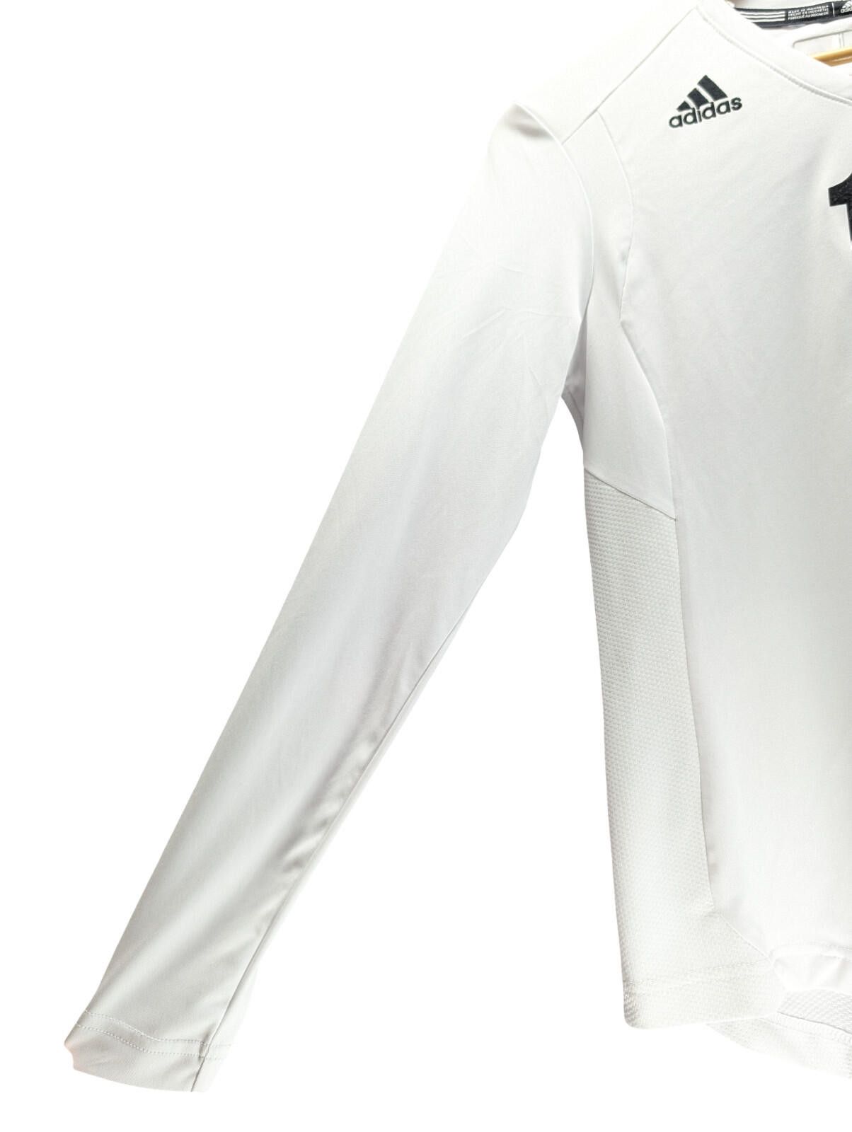 Adidas Adidas Jersey S Climalite Long Sleeve V-Neck Number 1 White Size S / US 4 / IT 40 - 2 Thumbnail