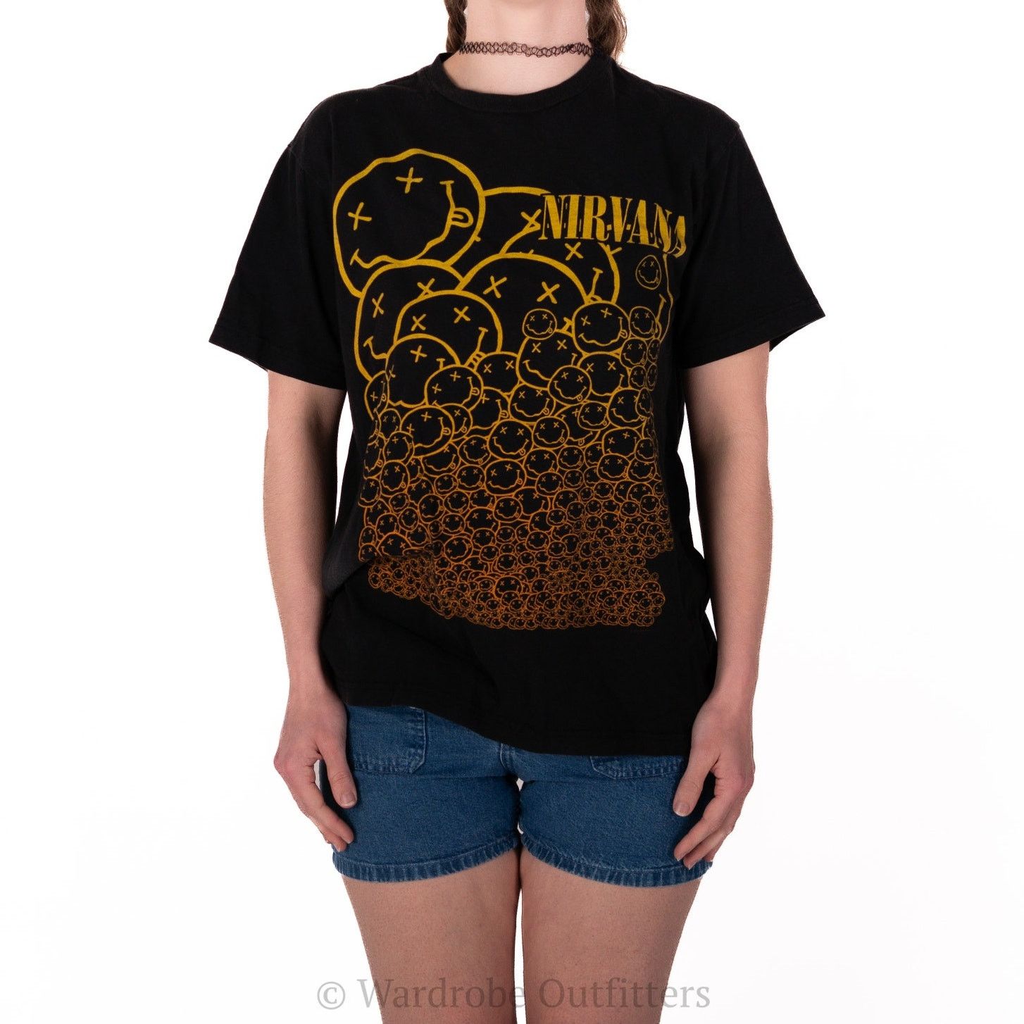 Designer Vintage Y2K Nirvana Smiley Tee Size S / US 4 / IT 40 - 1 Thumbnail