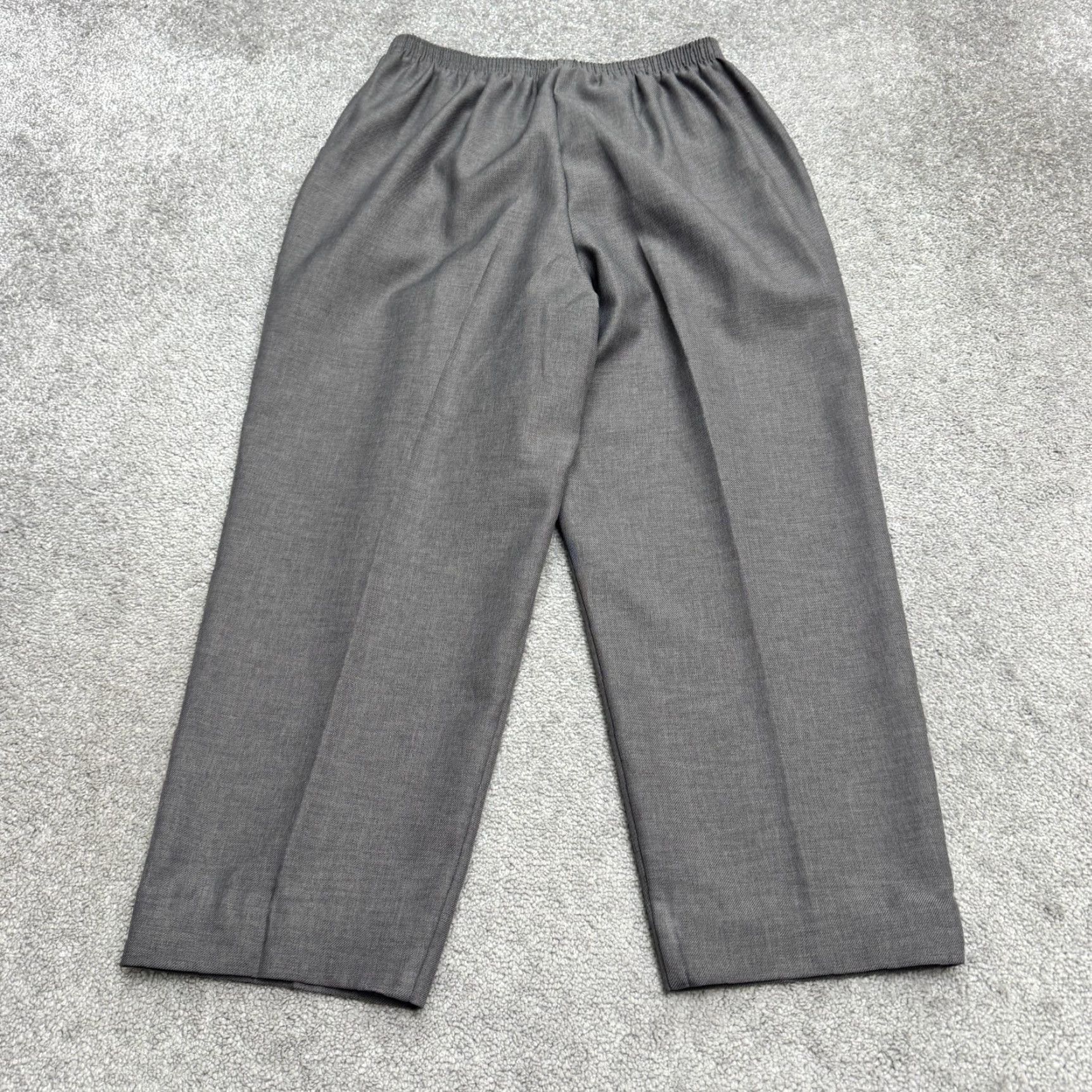 Vintage Alfred Dunner Pants Straight Leg Pull On Trouser Womens 14 Gray Elastic Waist Size 36" / US 14 / IT 50 - 2 Thumbnail