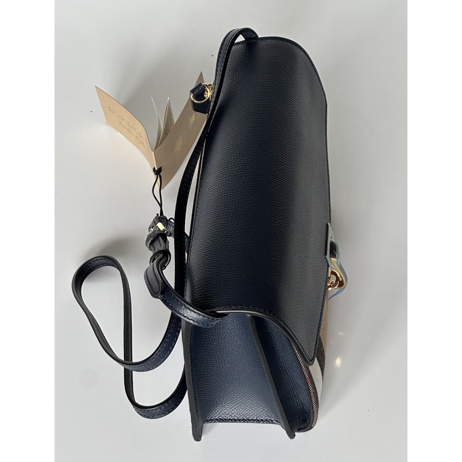 Burberry Burberry Small Macken House Check Derby Bag Blue 39972051 Size ONE SIZE - 8 Thumbnail