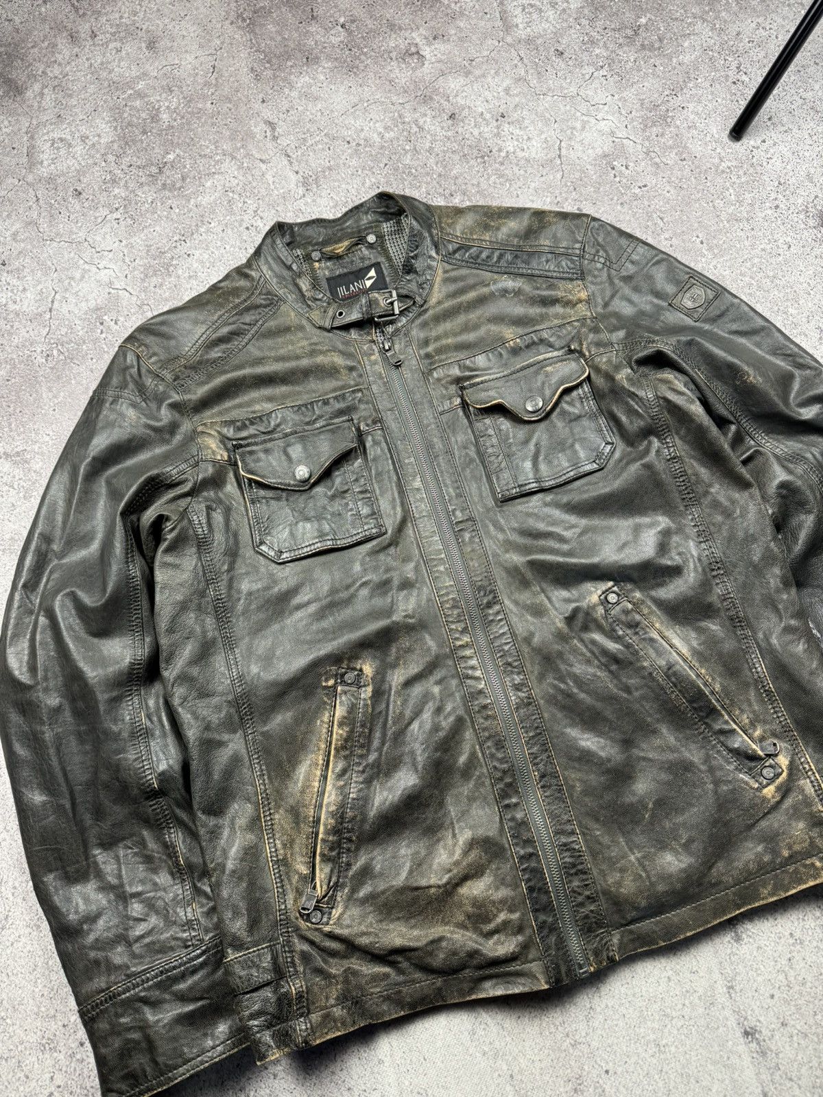 Vintage Crazy Vintage Punk Distressed Leather Jacket Japan Y2K Style Size US L / EU 52-54 / 3 - 2 Thumbnail