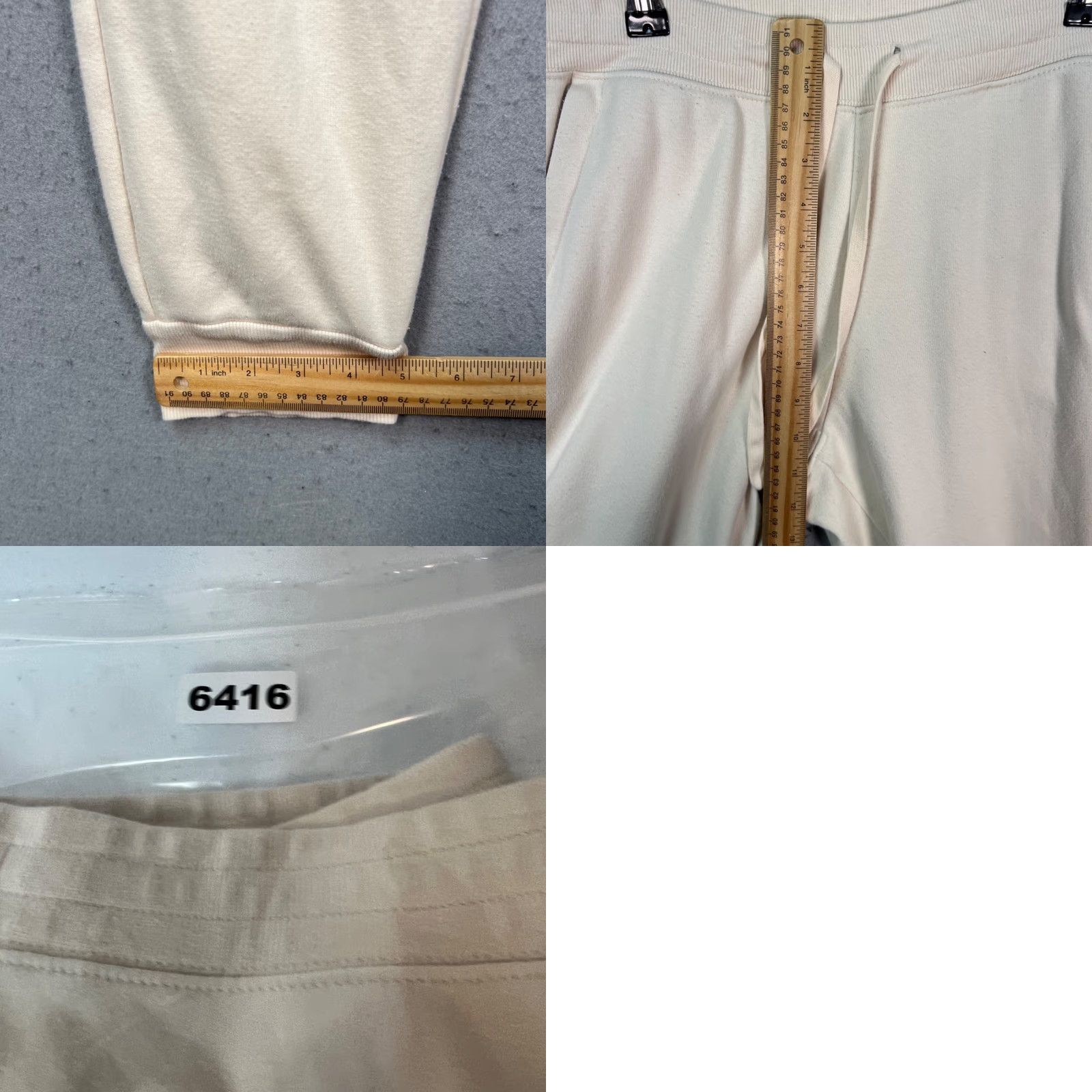 Uniqlo Uniqlo Womens Large Ivory White Jogger SweatPants Drawstring Waist Pants City Women's Size 36" / US 14 / IT 50 - 8 Thumbnail