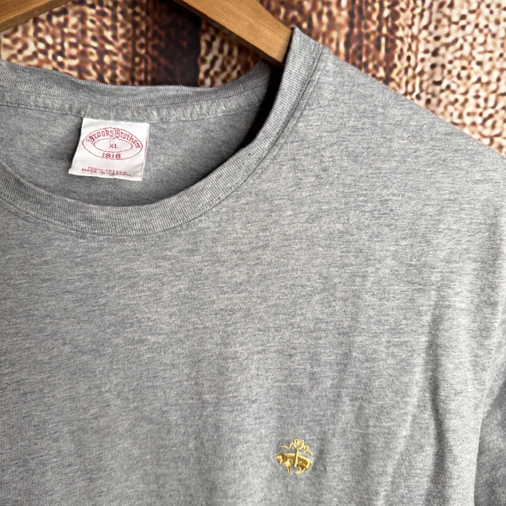 Brooks Brothers VINTAGE Brooks Brothers 346 T Shirt Mens XL Gray Crew Neck Short Sleeve Casual Classic Size US XL / EU 56 / 4 - 2 Thumbnail