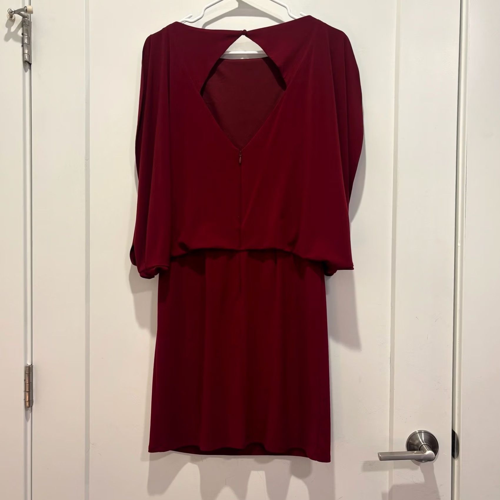 Jessica Simpson Jessica Simpson Blouson Split Sleeve Cocktail Dress Size 6 Burgundy Wine Red Women Size M / US 6-8 / IT 42-44 - 4 Thumbnail