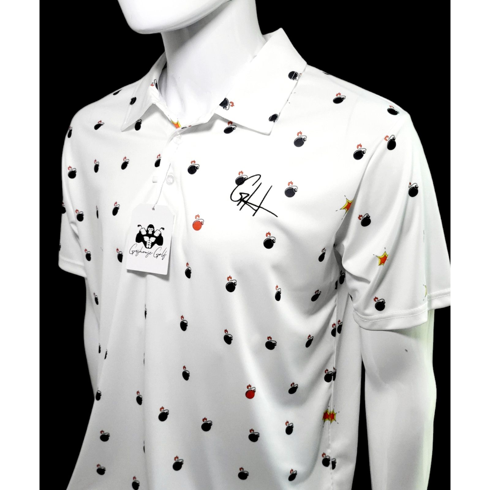 Other NWT GASHOUSE GOLF Bombs Away Performance Polo White Size L Size US L / EU 52-54 / 3 - 11 Thumbnail