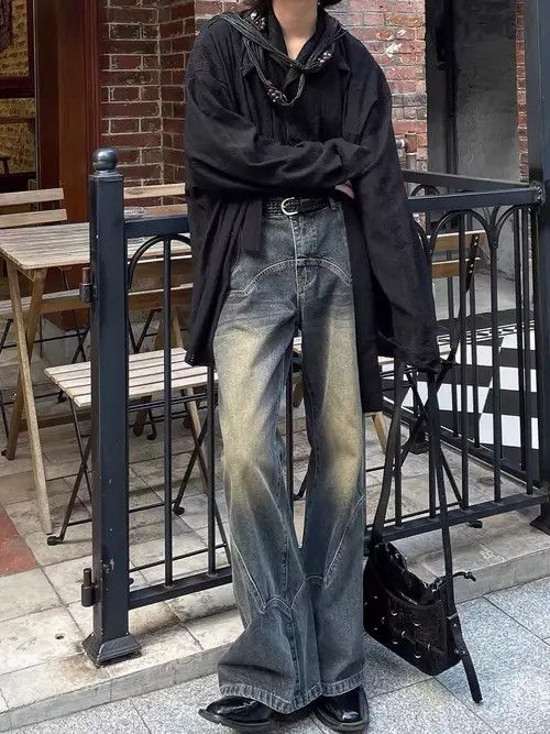 Japanese Brand Atsuko x Fujii Light Blue High Street Vintage Loose Jeans Size US 33 - 3 Thumbnail