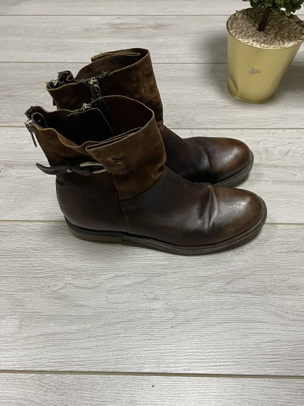 A.S.98 AS98 stitched engineered leather zip high boots eb0 Size US 9 / IT 39 - 4 Thumbnail
