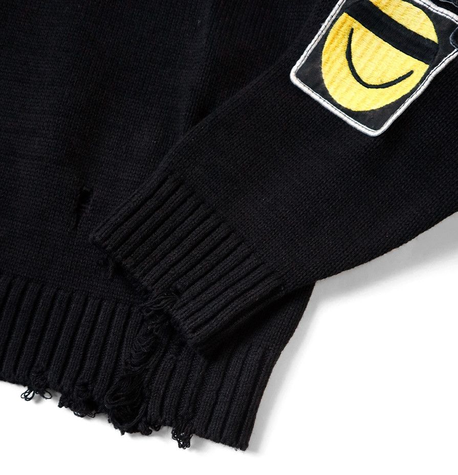 Kapital KAPITAL 5G cotton knit crew sweater anarchy RAINBOWY black Size US L / EU 52-54 / 3 - 5 Thumbnail
