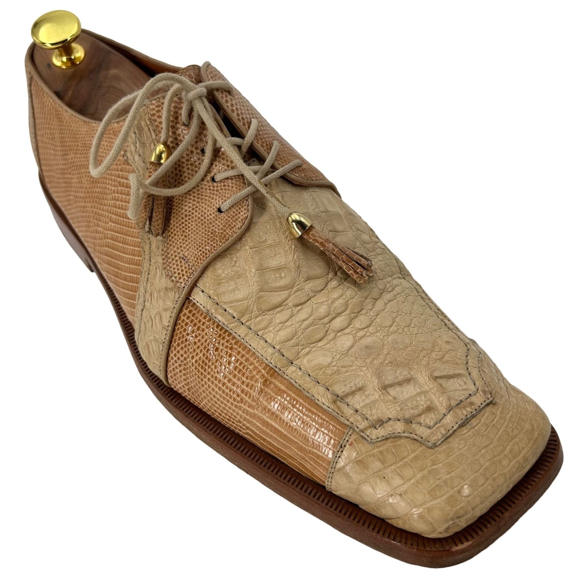 Other Exotic Alligator Lizard Dress Shoes Romana Men's 9 Tan Beige Size US 9 / EU 42 - 1 Thumbnail